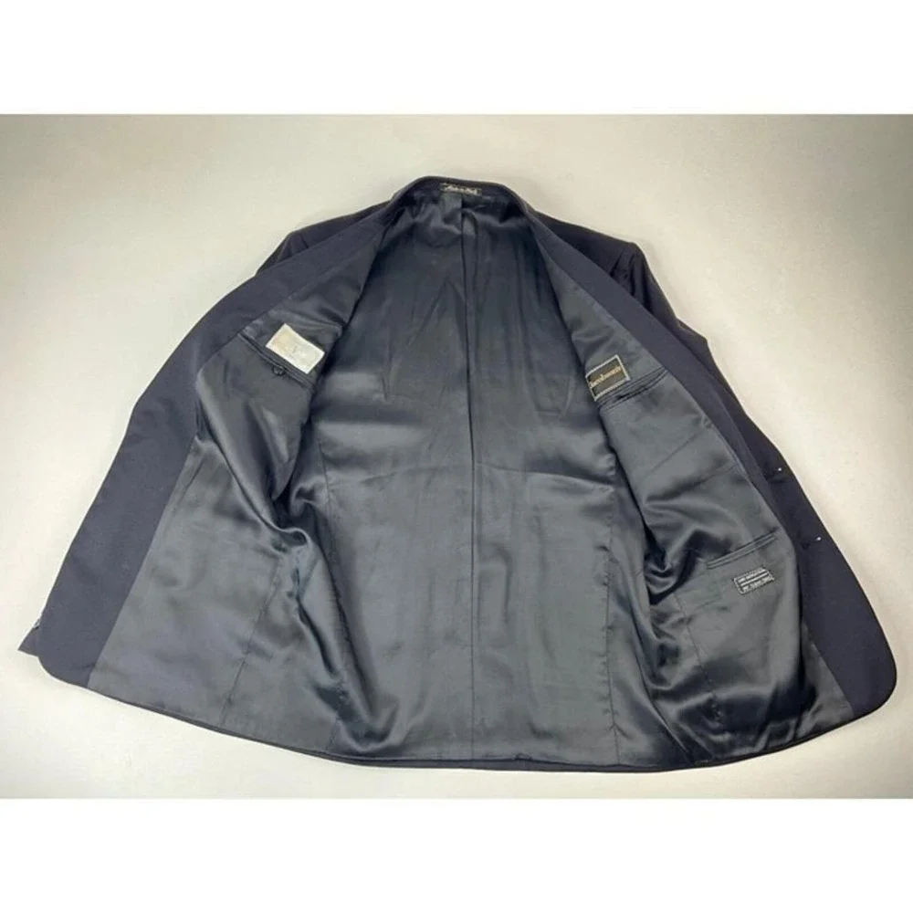 Valentino‎ Uomo Navy Blue Virgin Wool 2 Button Sport Coat Mens Size 41R